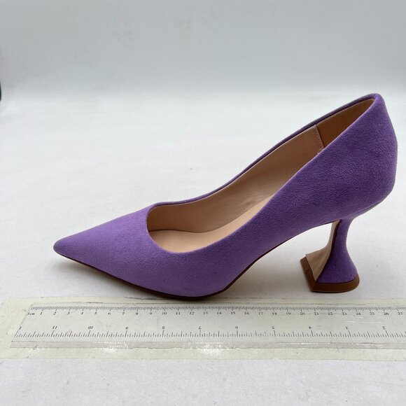 YDN Purple Suede Pointed Toe Slip on Pumps Special High Heel Shoe for Party Lady - Picture 1 of 7